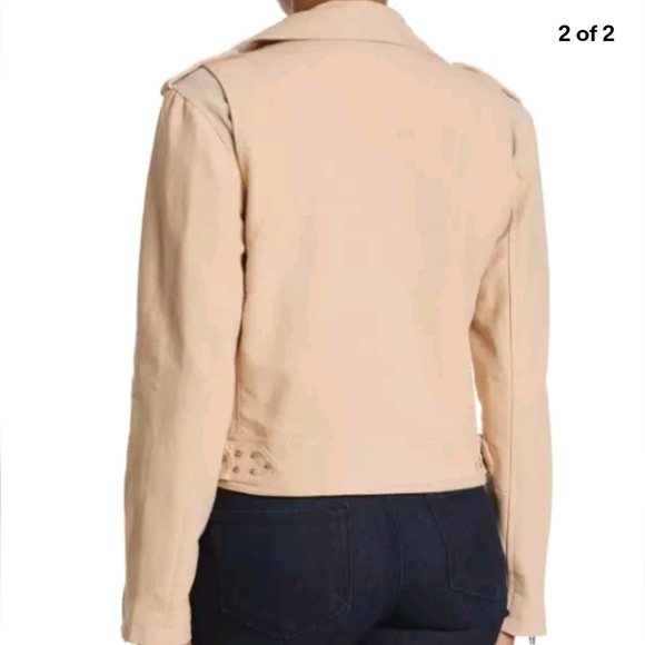BLANKNYC Crepe Moto Beige Jacket NEW Punk Studded Grunge - Picture 2 of 8